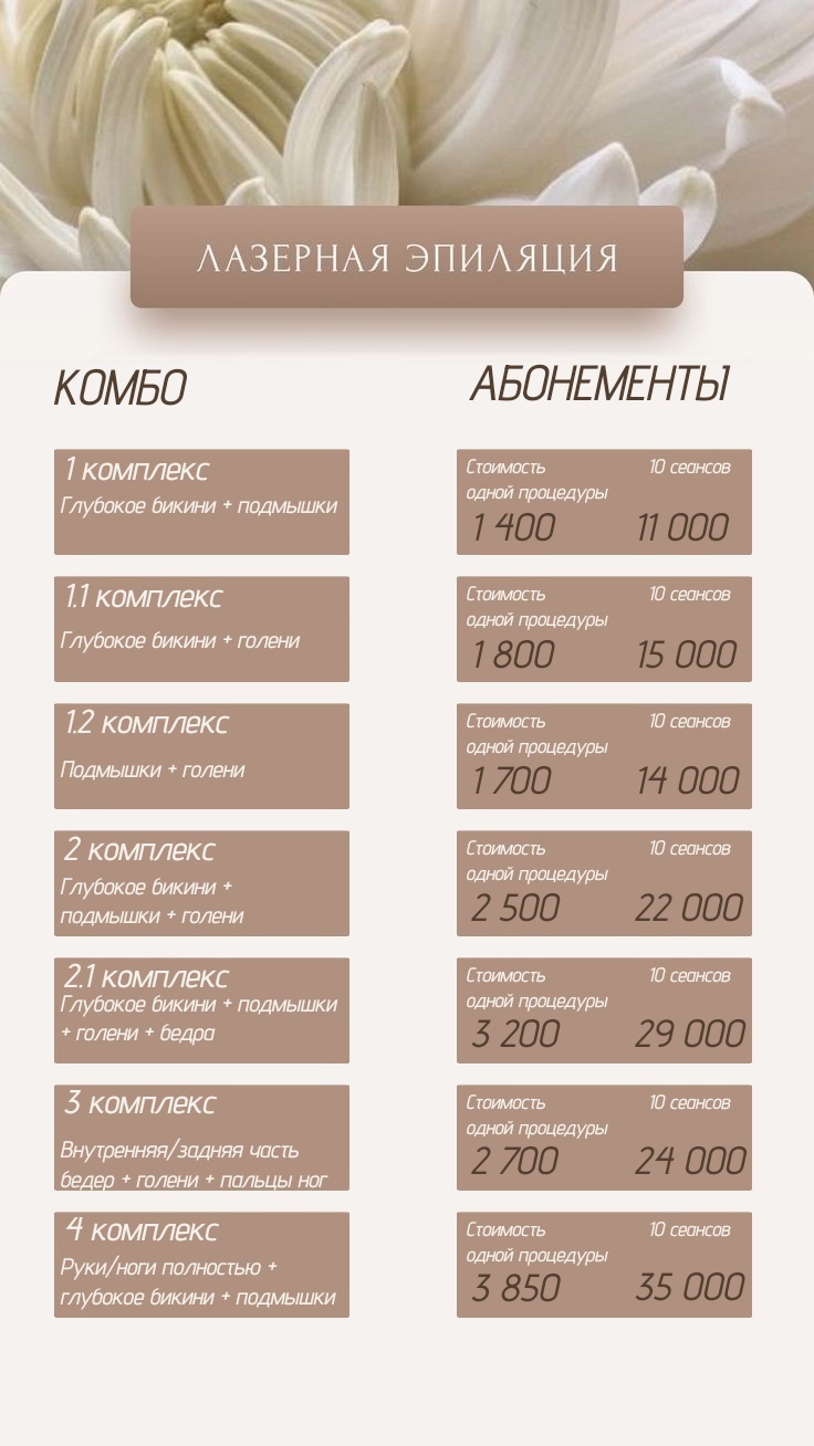 лазерная депиляция вологда, стоимость курса лазерной эпиляции, комбо, абонемент